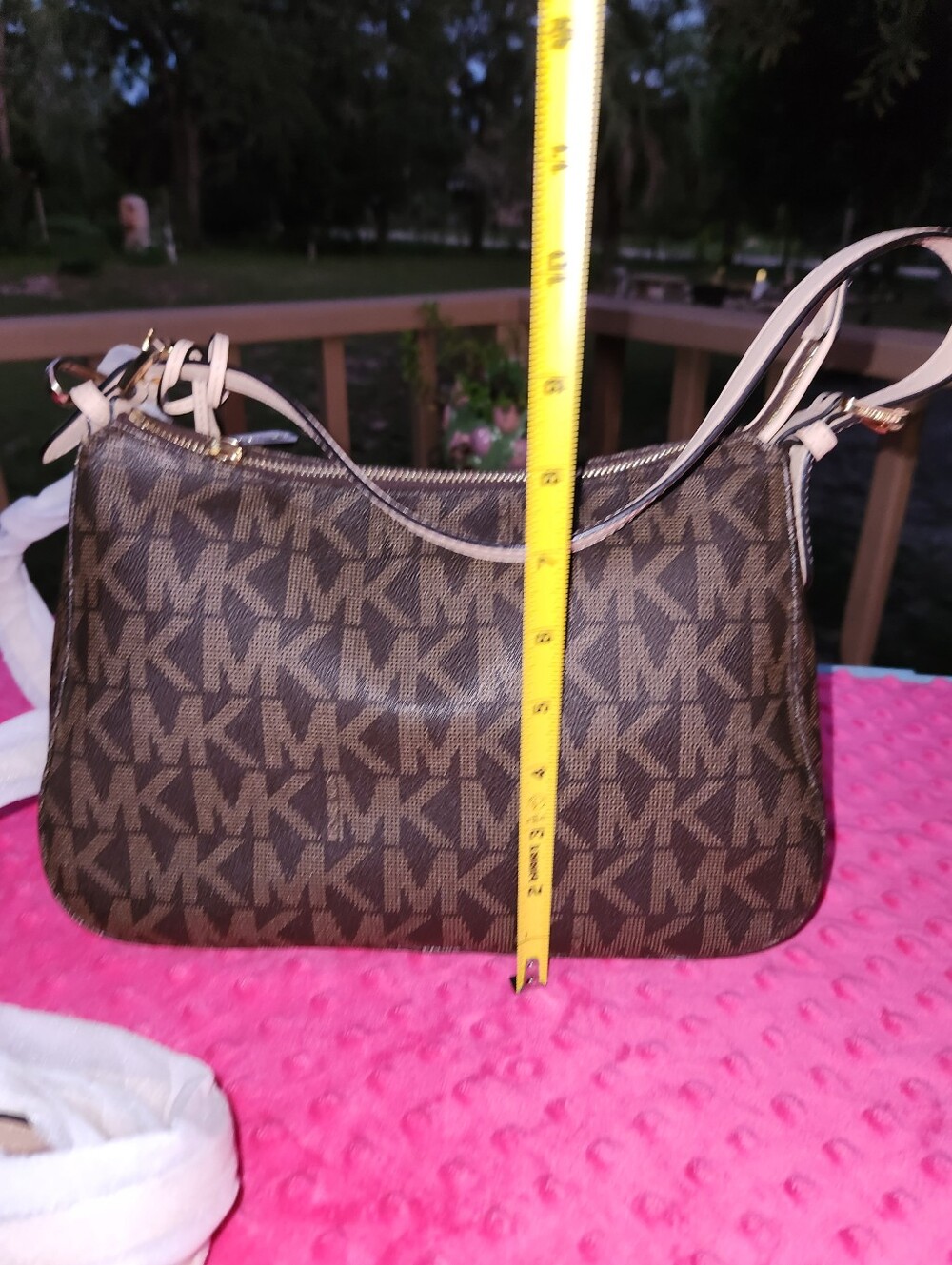 Michael Kors Brown MK Logo Crossbody with Gold Charm. NWOT - Picture 4 of 10